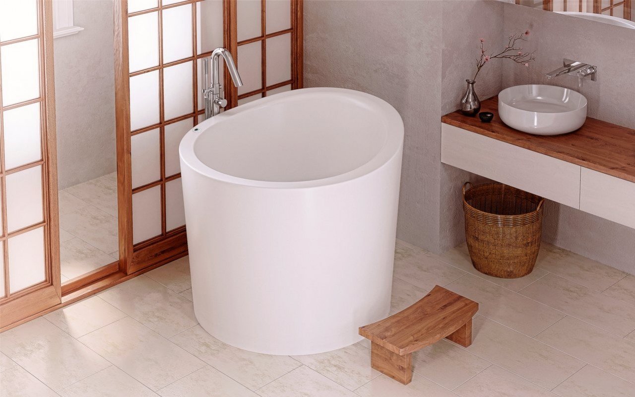 Japanese style small soaking bathtub | ACE DECOR