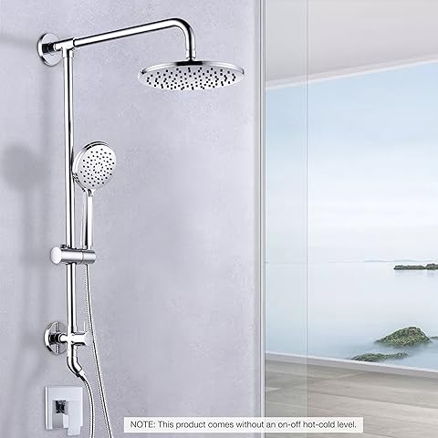Luxury brass shower systems with rain head and body jets for full-body coverage