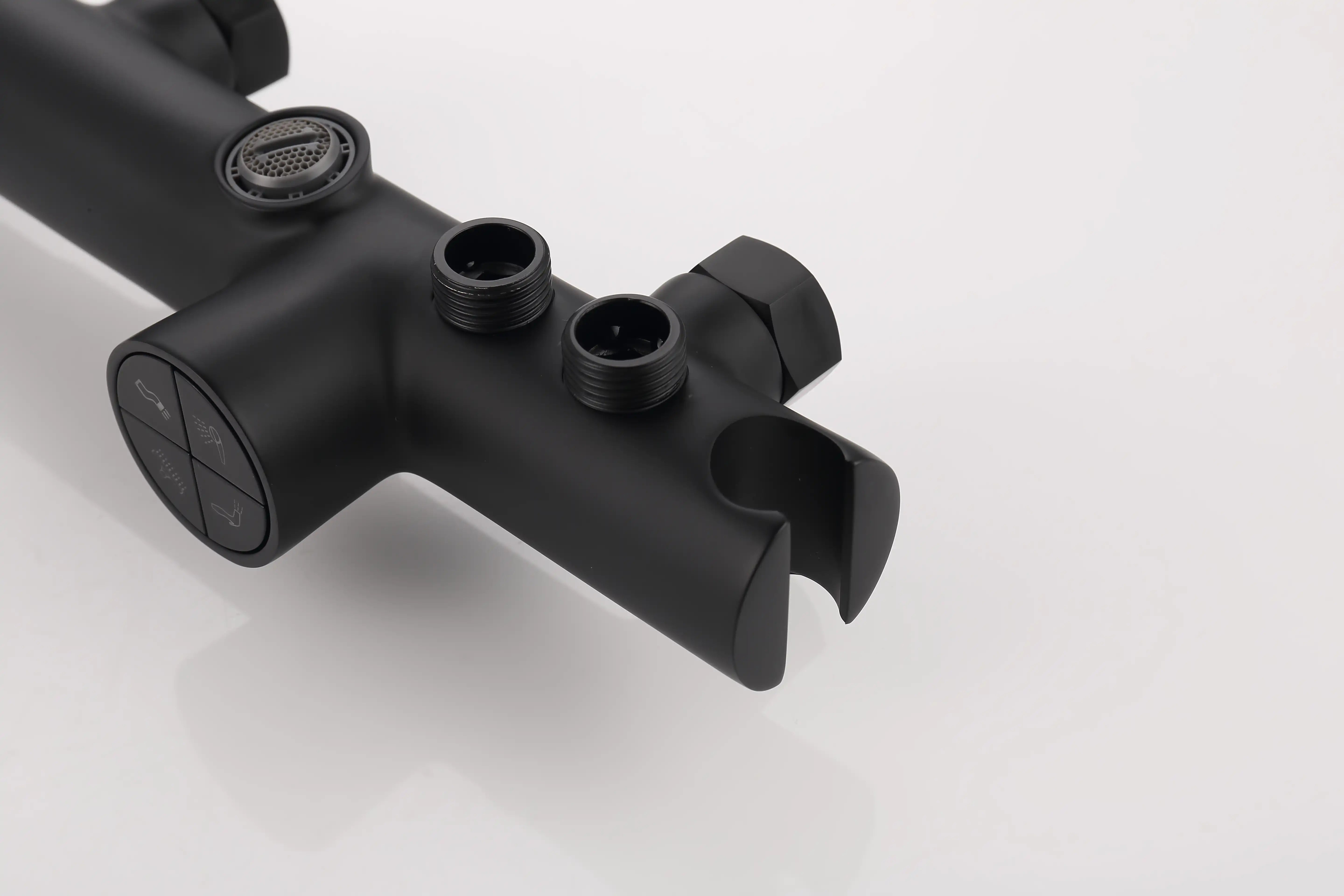 Matte Black Dual Shower Head System – 360° Rainfall & 5-Function Handheld