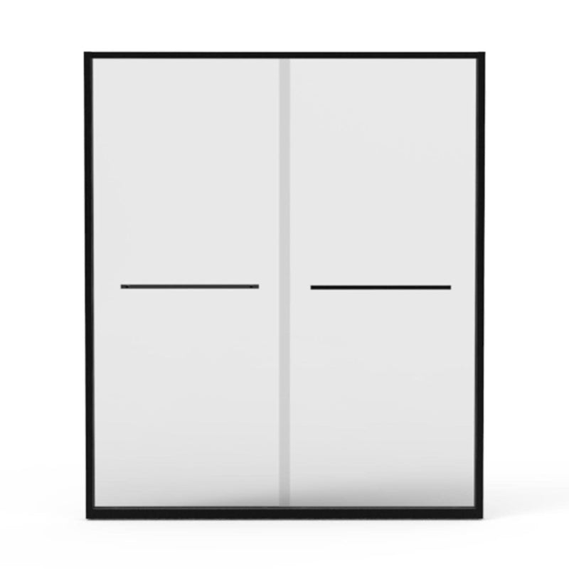 Montra-Plus Series 60" x 70" Matte Black Framed Double Sliding Shower Doors - 4'' Adjustable Fit