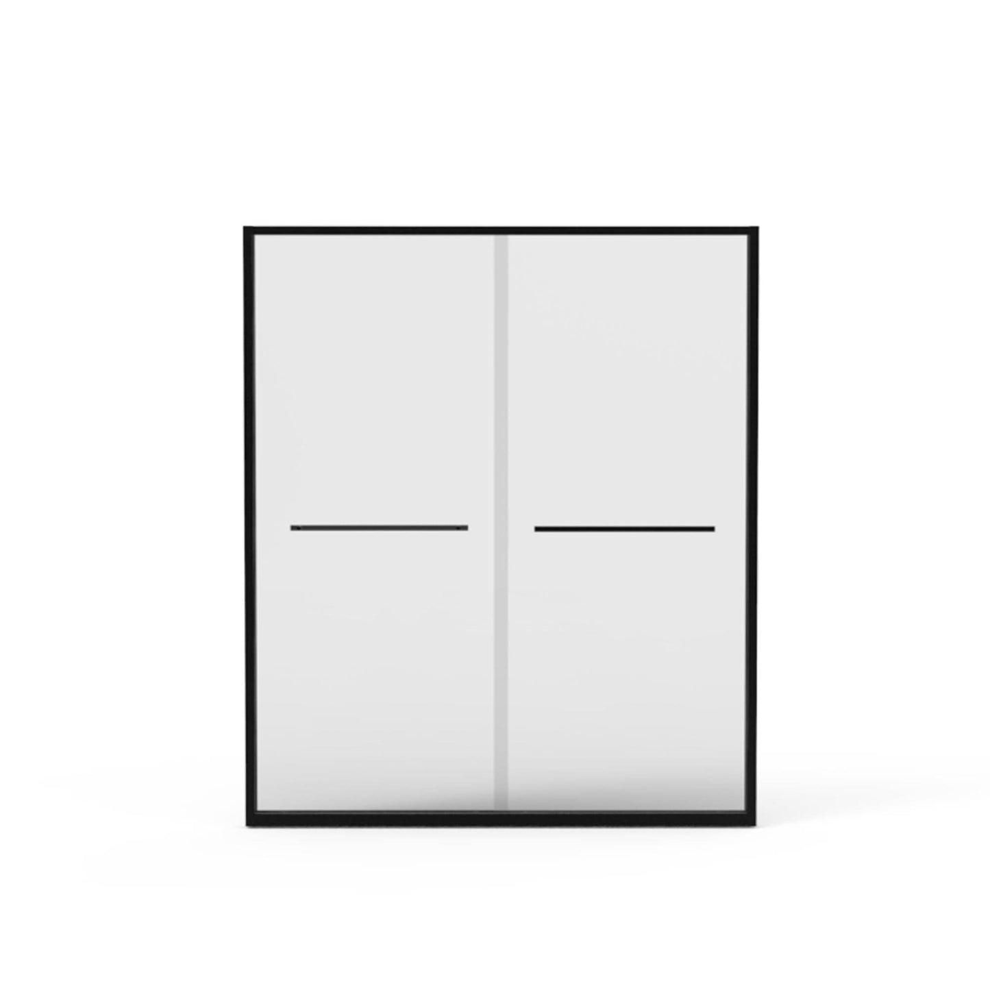 56-60" X 70" Double Sliding Shower Door with Matte Black Hardware color: Matte Black