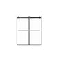 56"-60"W x 70"H Frameless Double Sliding Shower Door - Tempered Glass color: Matte Black