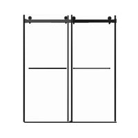 56"-60"W x 70"H Frameless Double Sliding Shower Door - Tempered Glass color: Matte Black