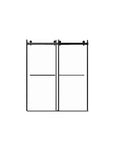 56"-60"W x 70"H Frameless Double Sliding Shower Door - Tempered Glass color: Matte Black