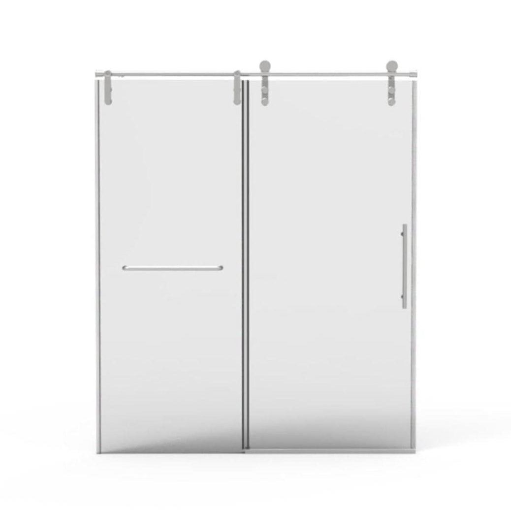 Frameless Sliding Shower Door color:brushed nickel