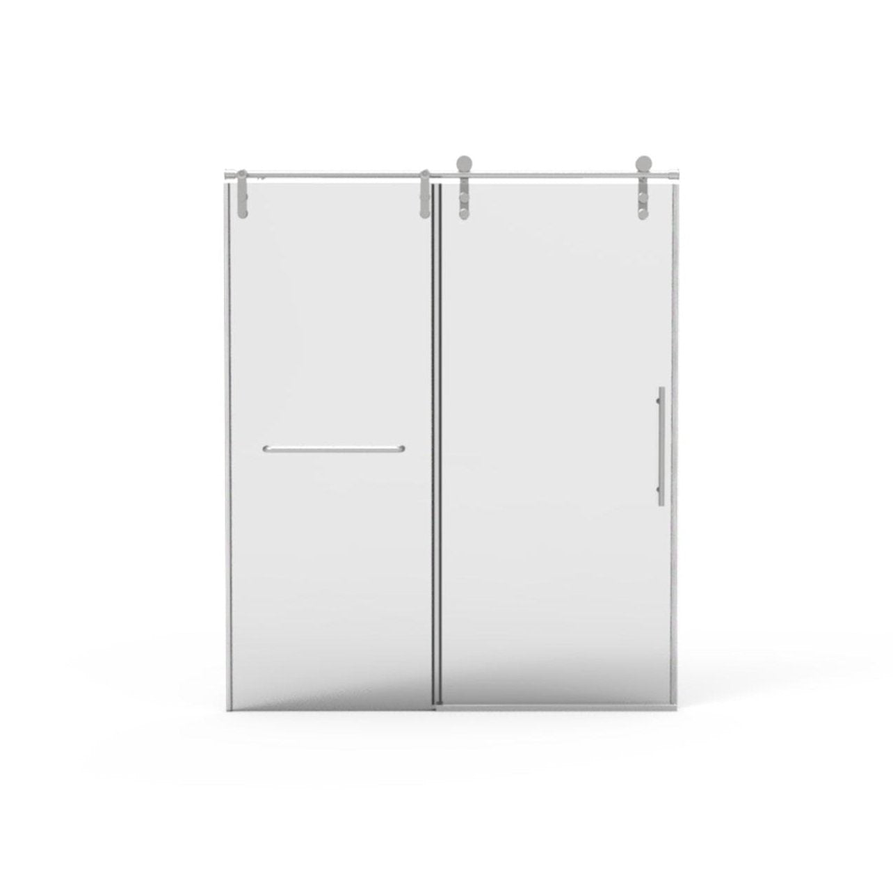 Frameless Sliding Shower Door color:brushed nickel