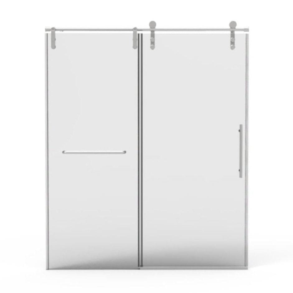 Frameless Sliding Shower Door color:brushed nickel