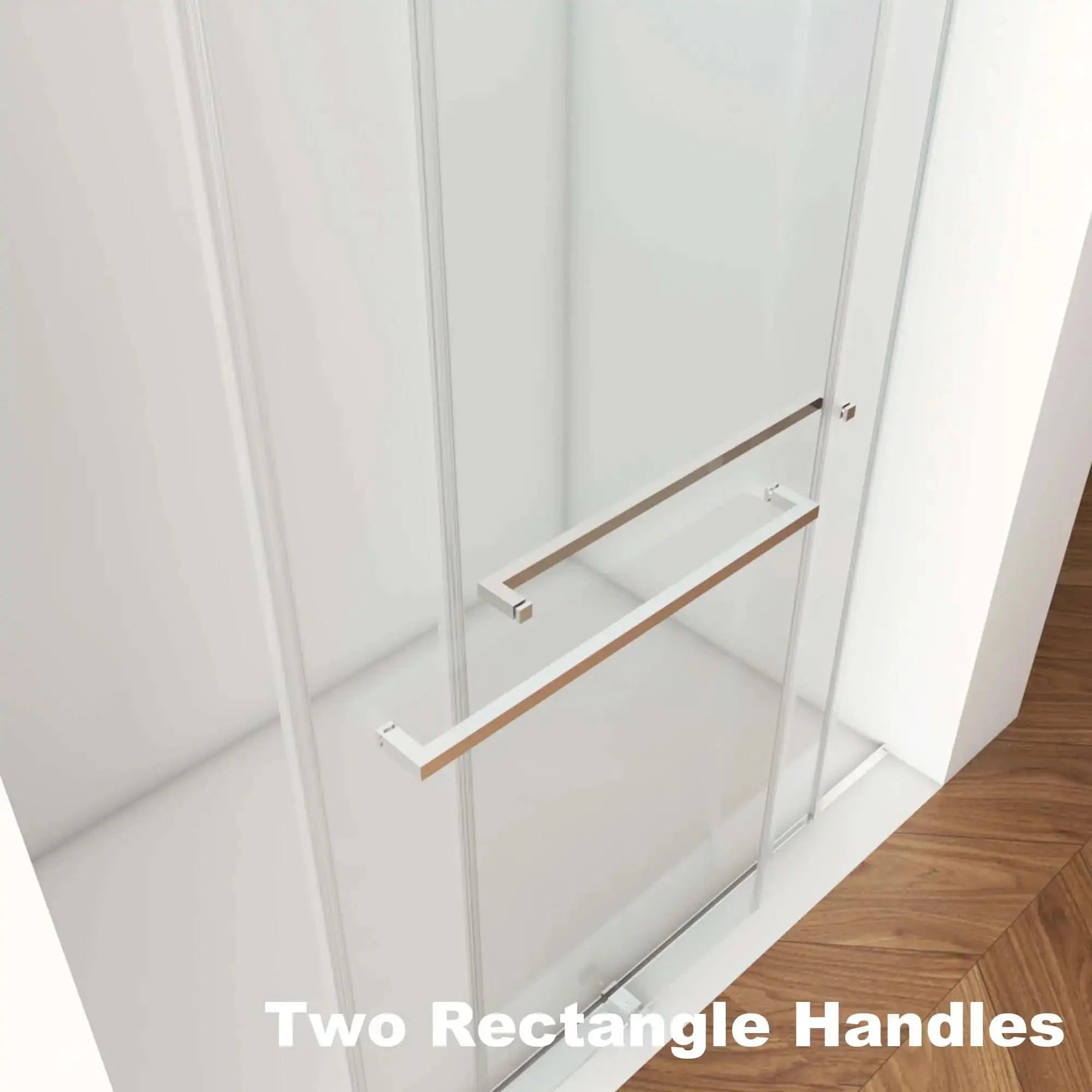 56"-60"W x 70"H Frameless Double Sliding Shower Door - Tempered Glass color: Brushed Nickel