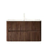 Ravello Series 36" Retro Walnut Wall-Mounted Bathroom Vanity with Ceramic Sink & Drawers.