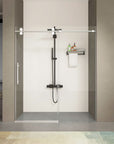 56"-60"W x 76"H Frameless Sliding Shower Door with 3/8" Tempered Glass color: Chrome