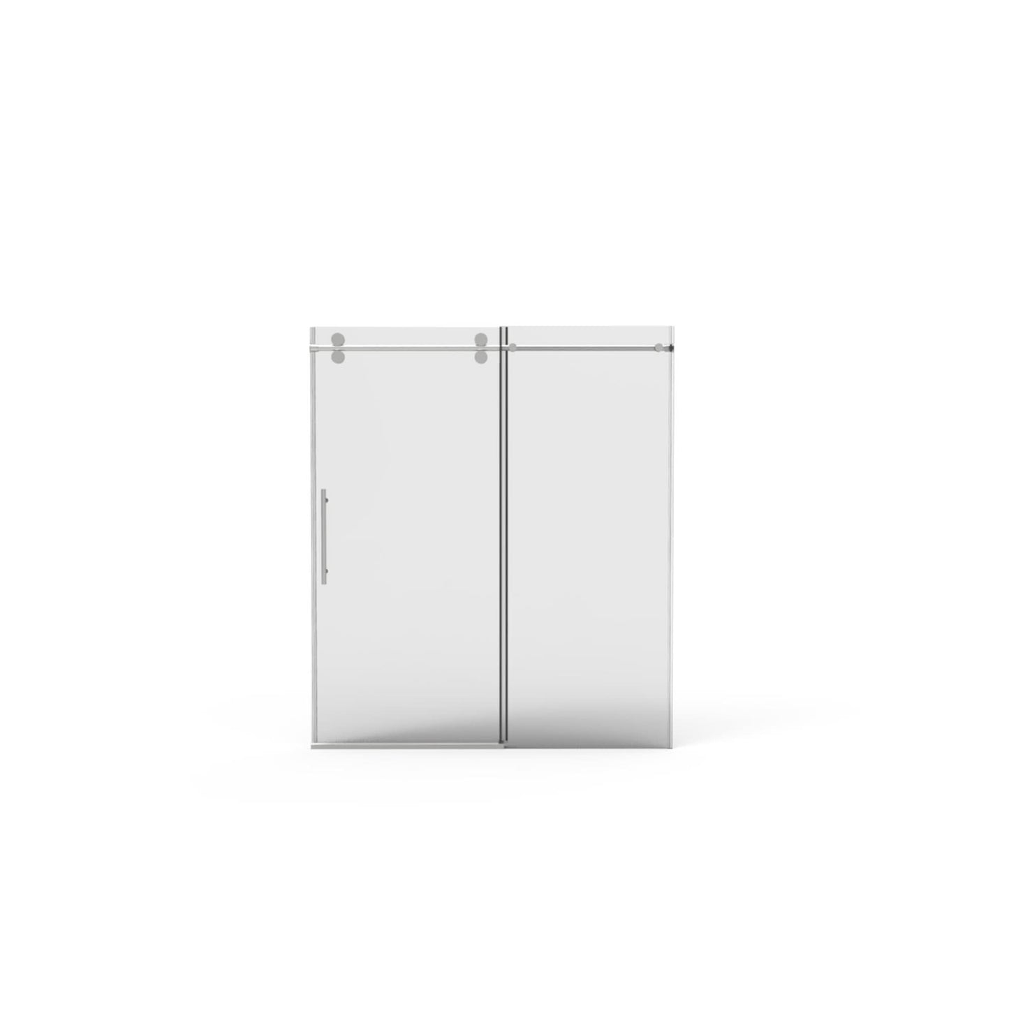 56"-60"W x 76"H Frameless Sliding Shower Door with 3/8" Tempered Glass color: Chrome