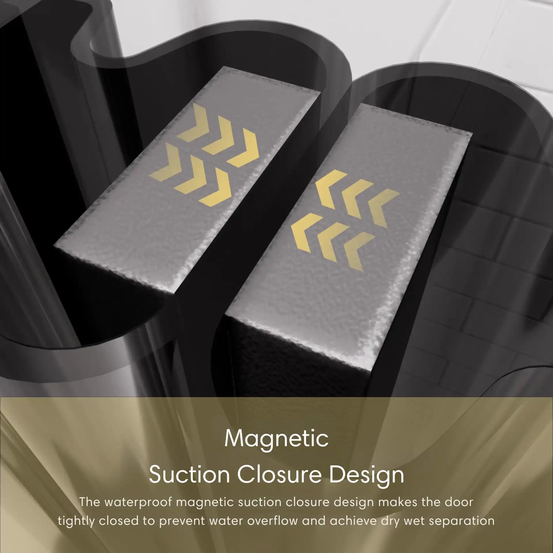 ACE DECOR Frameless Sliding Shower Doors color:Matte Black
