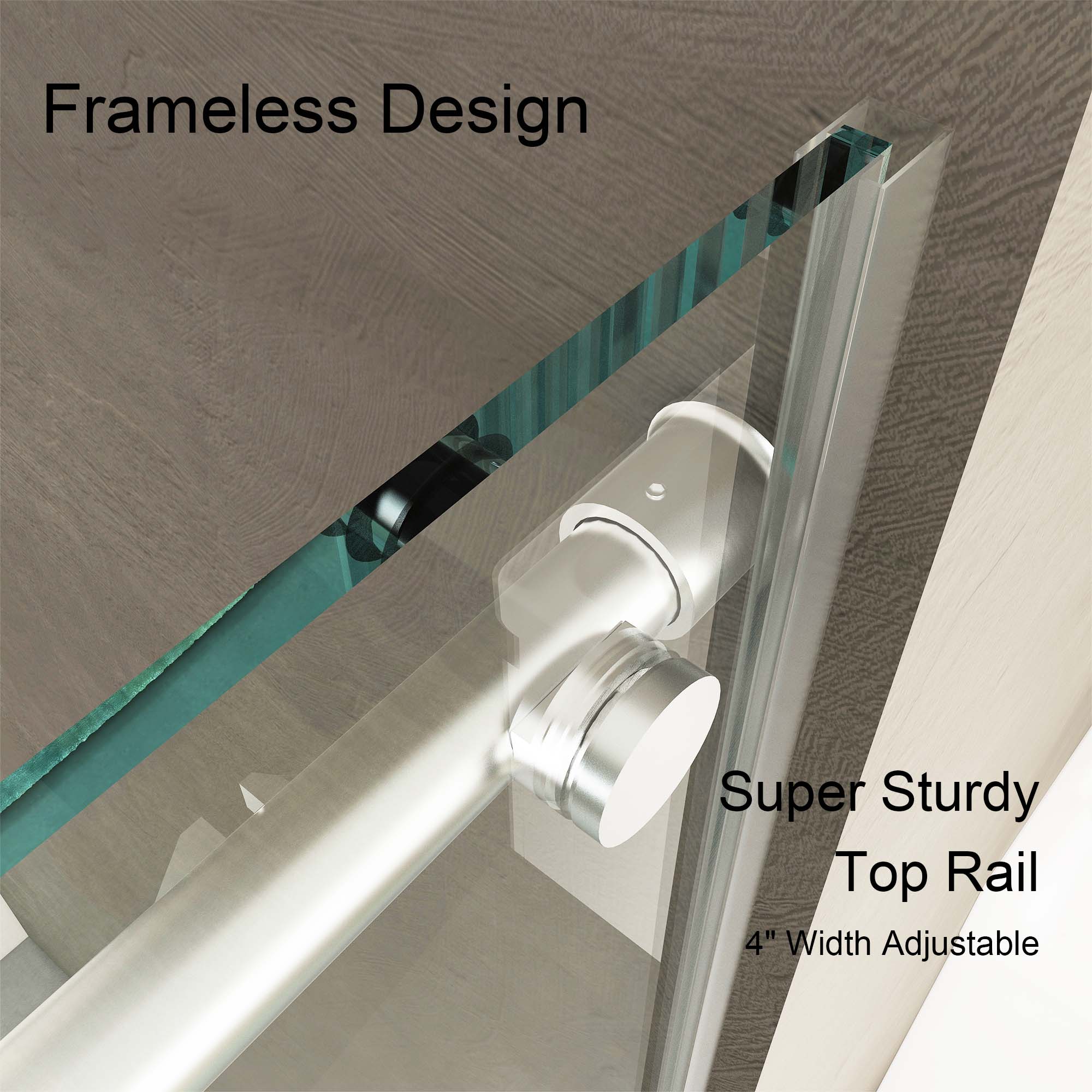 56"-60"W x 76"H Frameless Sliding Shower Door with 3/8" Tempered Glass color: Chrome