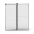 Front view of 60 x 76 frameless shower doors near me featuring dual sliding glass panels and minimalist handles | Ace Decor