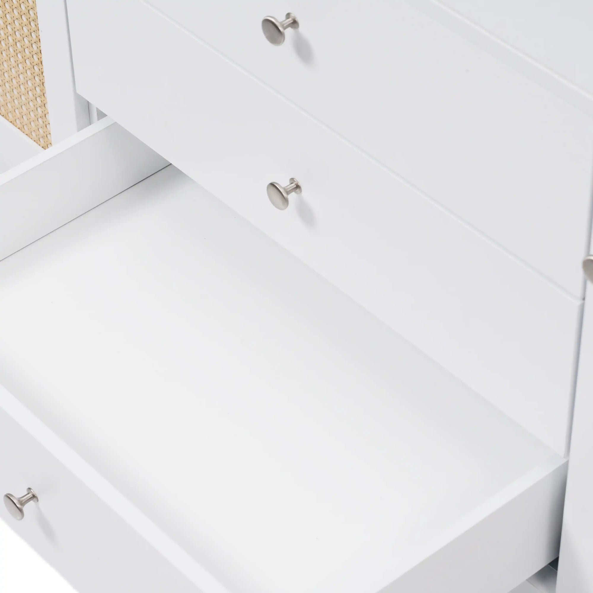 Soleil 60&quot; Bathroom Vanity with Sink, Elegant White Cabinet with Drawers
