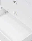 Soleil 60" Bathroom Vanity with Sink, Elegant White Cabinet with Drawers