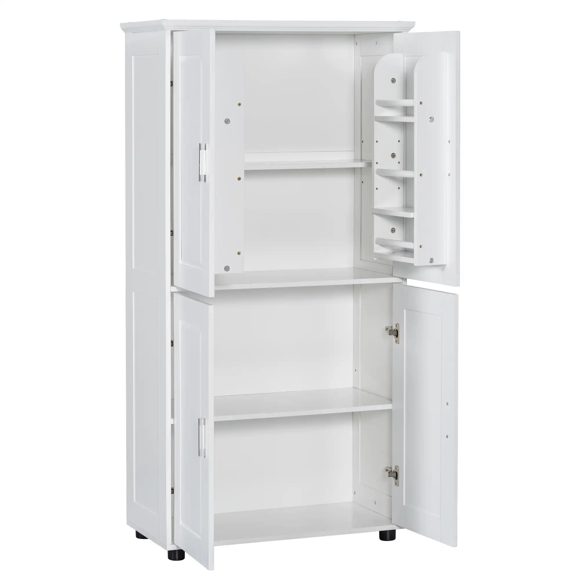 62”(H) Freestanding Bathroom Floor Storage Cabinet, 4 Adjustable Shelves