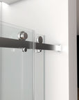 56"-60"W x 70"H Frameless Double Sliding Shower Door - Tempered Glass color: Brushed Nickel