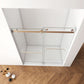 56"-60"W x 70"H Frameless Double Sliding Shower Door - Tempered Glass color: Brushed Nickel