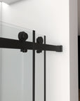 56"-60"W x 70"H Frameless Double Sliding Shower Door - Tempered Glass color: Matte Black