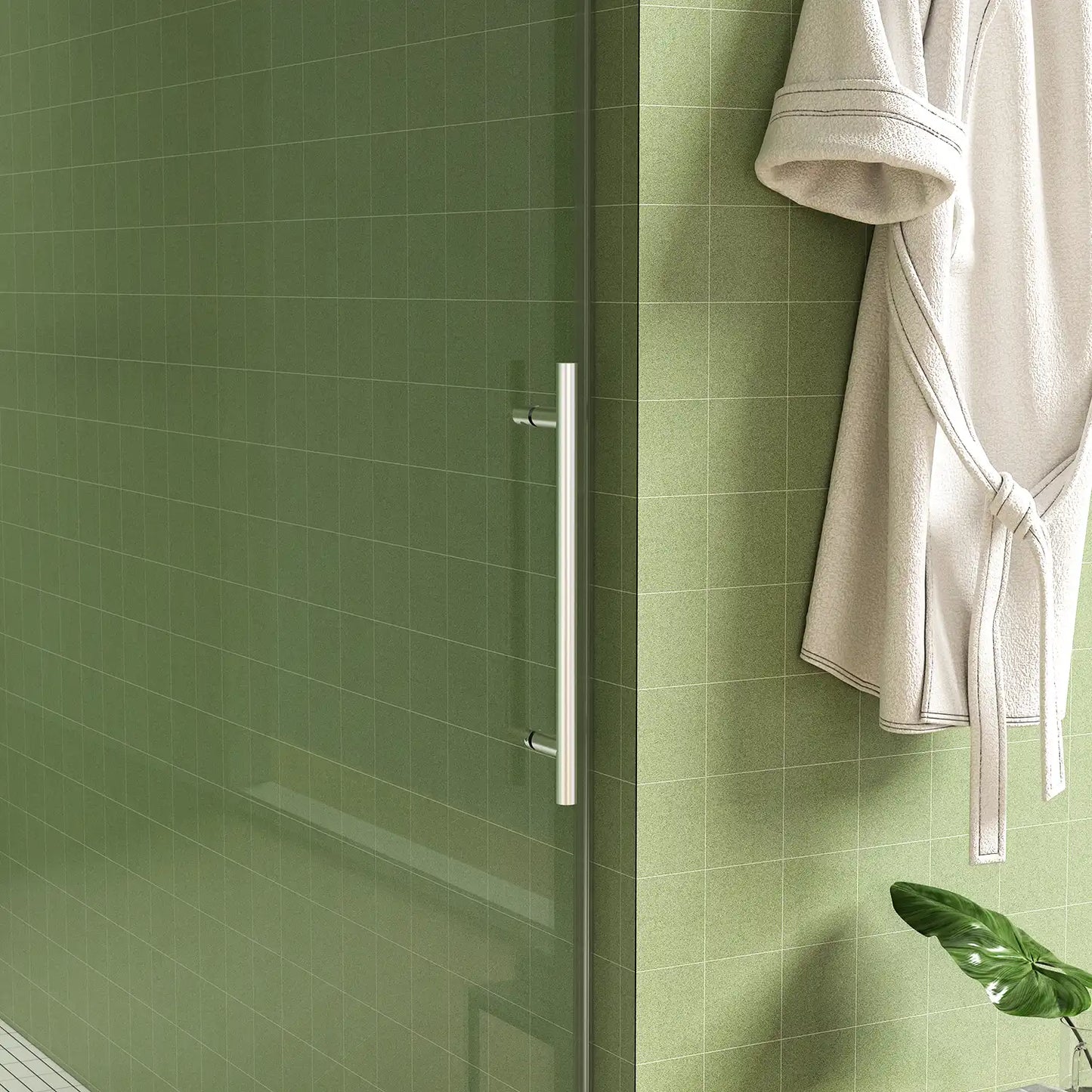 Frameless Sliding Shower Door color:brushed nickel