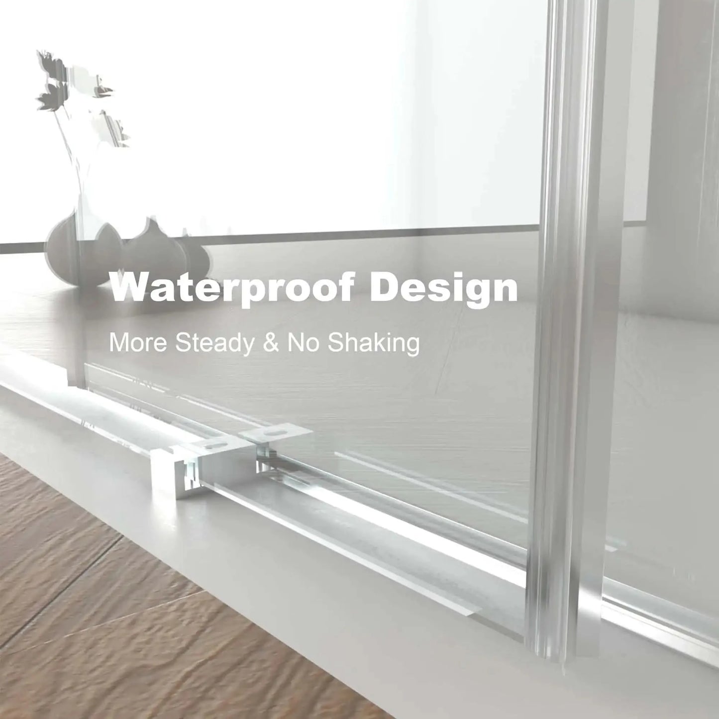 56"-60"W x 70"H Frameless Double Sliding Shower Door - Tempered Glass color: Brushed Nickel