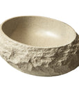 Astra Series 18" Oval Sculpted Resin Stone Vessel Basin - Ivory