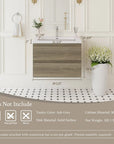 Oakmere Series 30" Ash Grey Bathroom Floating Vanity with Resin Sink & 2 Soft-Close Drawers