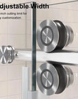 Gorgeous Single Sliding Frameless Shower Door With 3/8 Inch Clear Glass color:brushed nickel