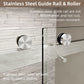 Semi-Frameless glass Shower door color:brushed nickel