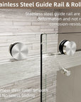 Semi-Frameless glass Shower door color:brushed nickel