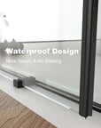 56"-60"W x 70"H Frameless Double Sliding Shower Door - Tempered Glass color: Matte Black