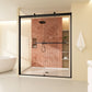 semi-frameless glass sliding shower doors color:matte black