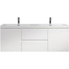 47/59" Modern Floating Bathroom Vanity with Resin Top Basin color: White | sink: Double