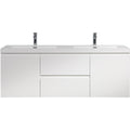 47/59" Modern Floating Bathroom Vanity with Resin Top Basin color: White | sink: Double