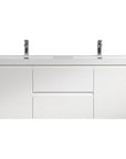 47/59" Modern Floating Bathroom Vanity with Resin Top Basin color: White | sink: Double