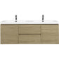 47/59" Modern Floating Bathroom Vanity with Resin Top Basin color: Oak | sink: Double