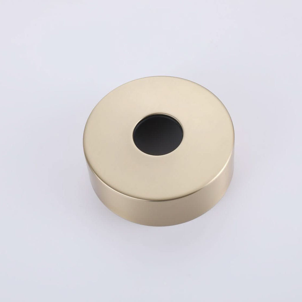 Brushed Gold Freestanding Tub Faucet Base Plate — Sturdy Floor Mount Support for Bathtub Filler Installation.