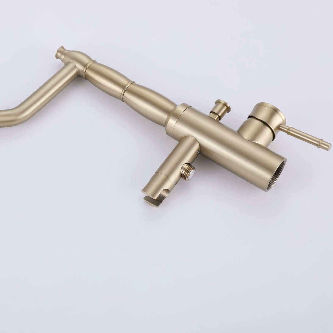 brushed gold bathroom faucet with handheld shower color:Brushed Gold