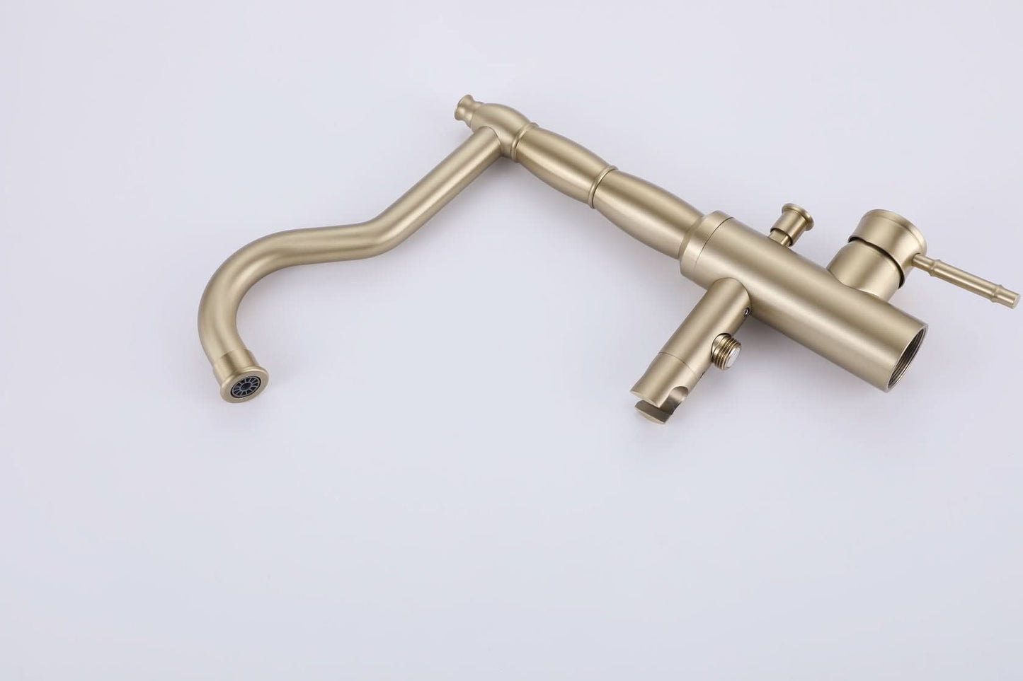 brushed gold bathroom faucet with handheld shower color:Brushed Gold