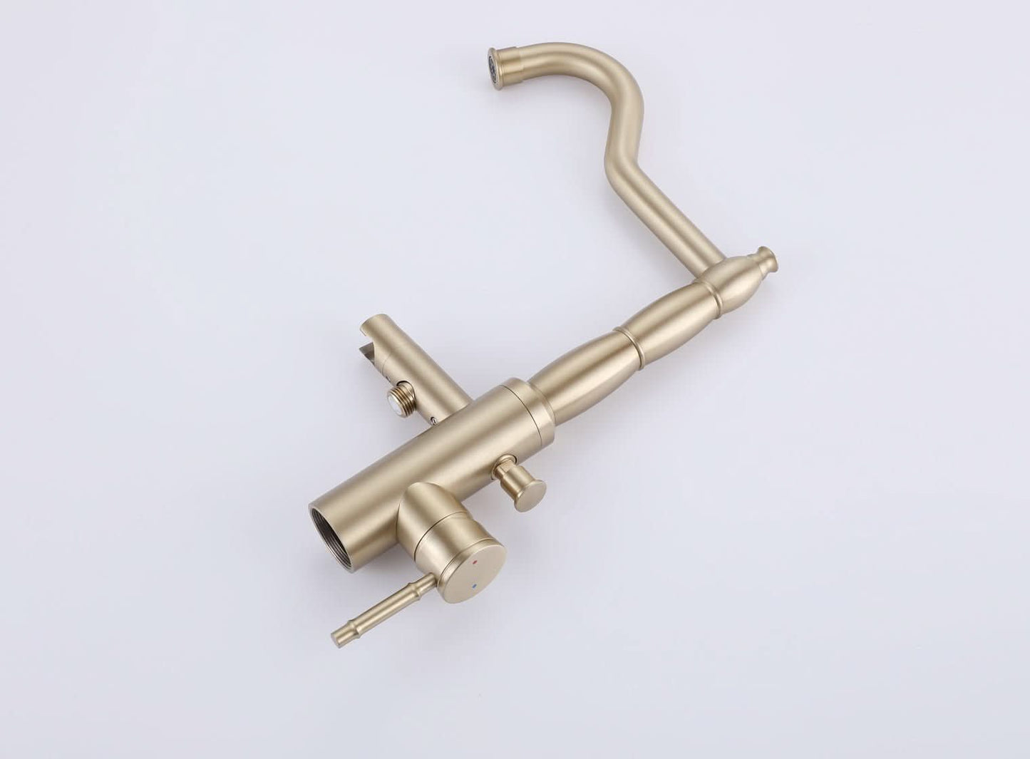 brushed gold bathroom faucet with handheld shower color:Brushed Gold