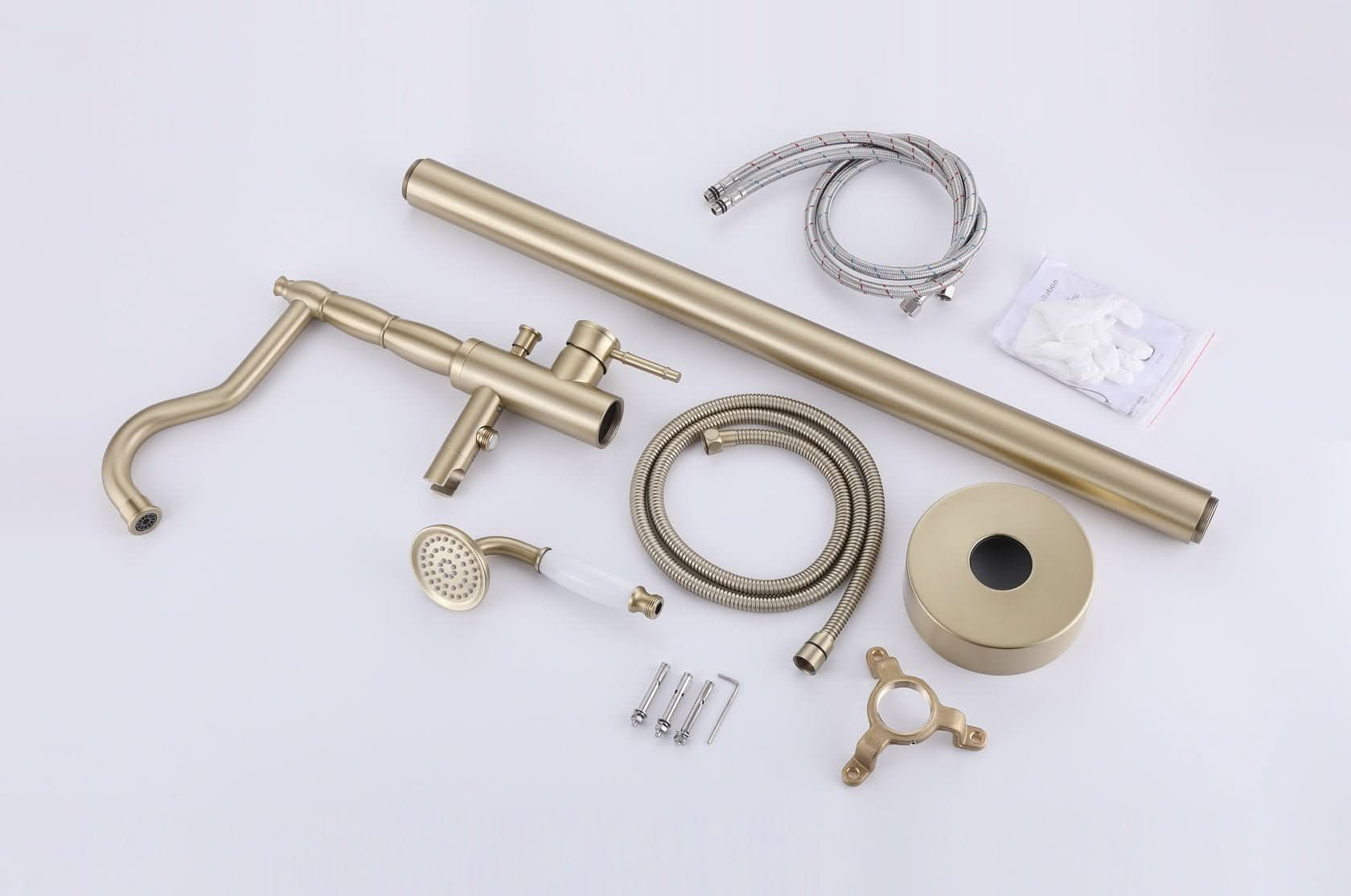 brushed gold bathroom faucet with handheld shower color:Brushed Gold