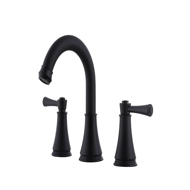 VALMIRA Matte Black Copper Bathroom Faucet - Quick Open Valve, 360° Swivel Spout, NSF Certified