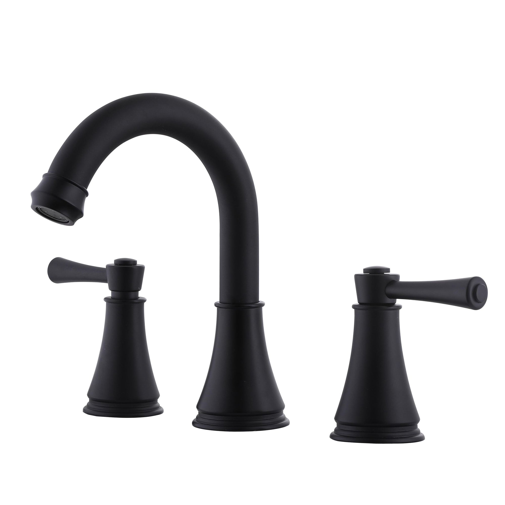 VALMIRA Matte Black Copper Bathroom Faucet - Quick Open Valve, 360° Swivel Spout, NSF Certified