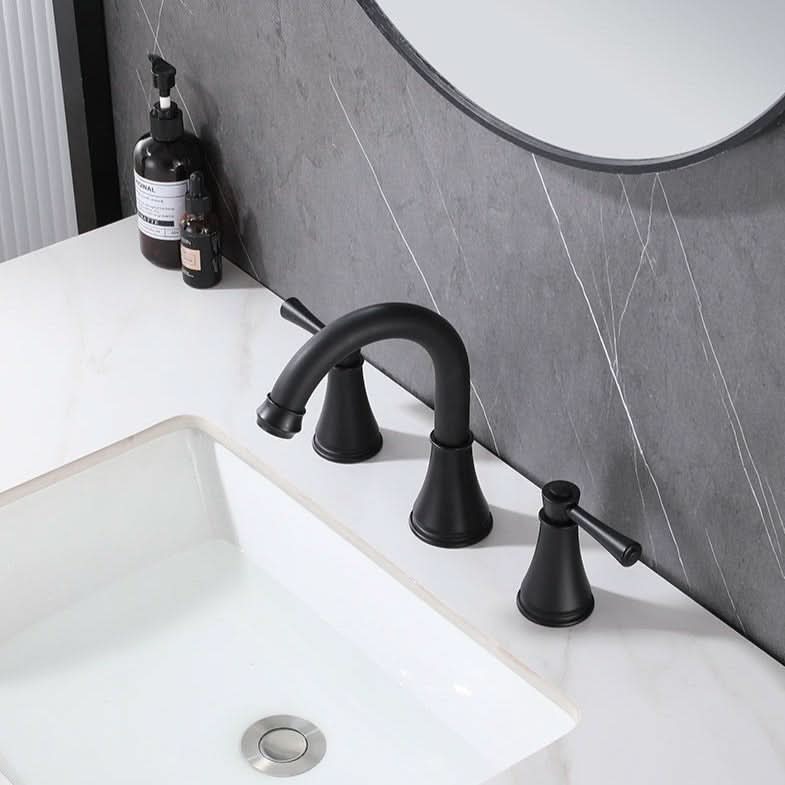 Matte Black Copper Bathroom Faucet - Quick Open Valve, 360° Swivel Spout, NSF Certified