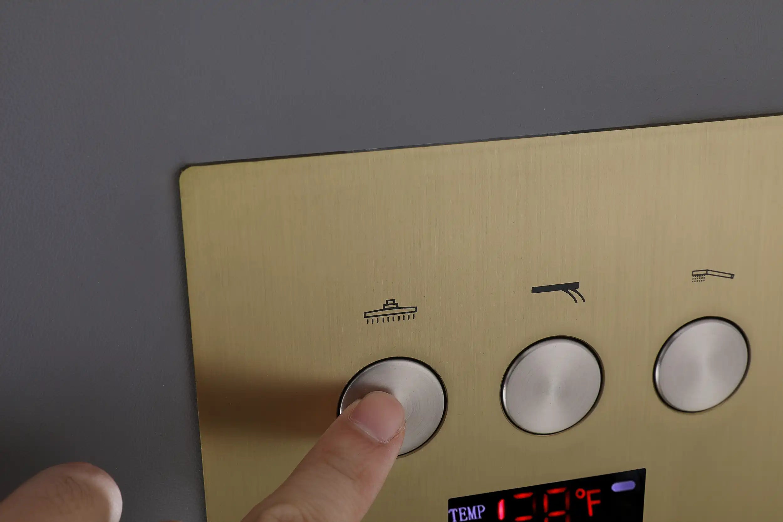 Luxe Series Thermostatic Shower System in Copper with Digital Display
