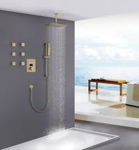 Luxe Series Thermostatic Shower System installed in a modern bathroom setting