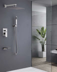 Three-Function Brushed Nickel Shower System color: Brushed Nickel