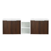 24”-84” California Walnut Wall-Mounted Floating Vanity with Integrated Sink - Customizable Combinations