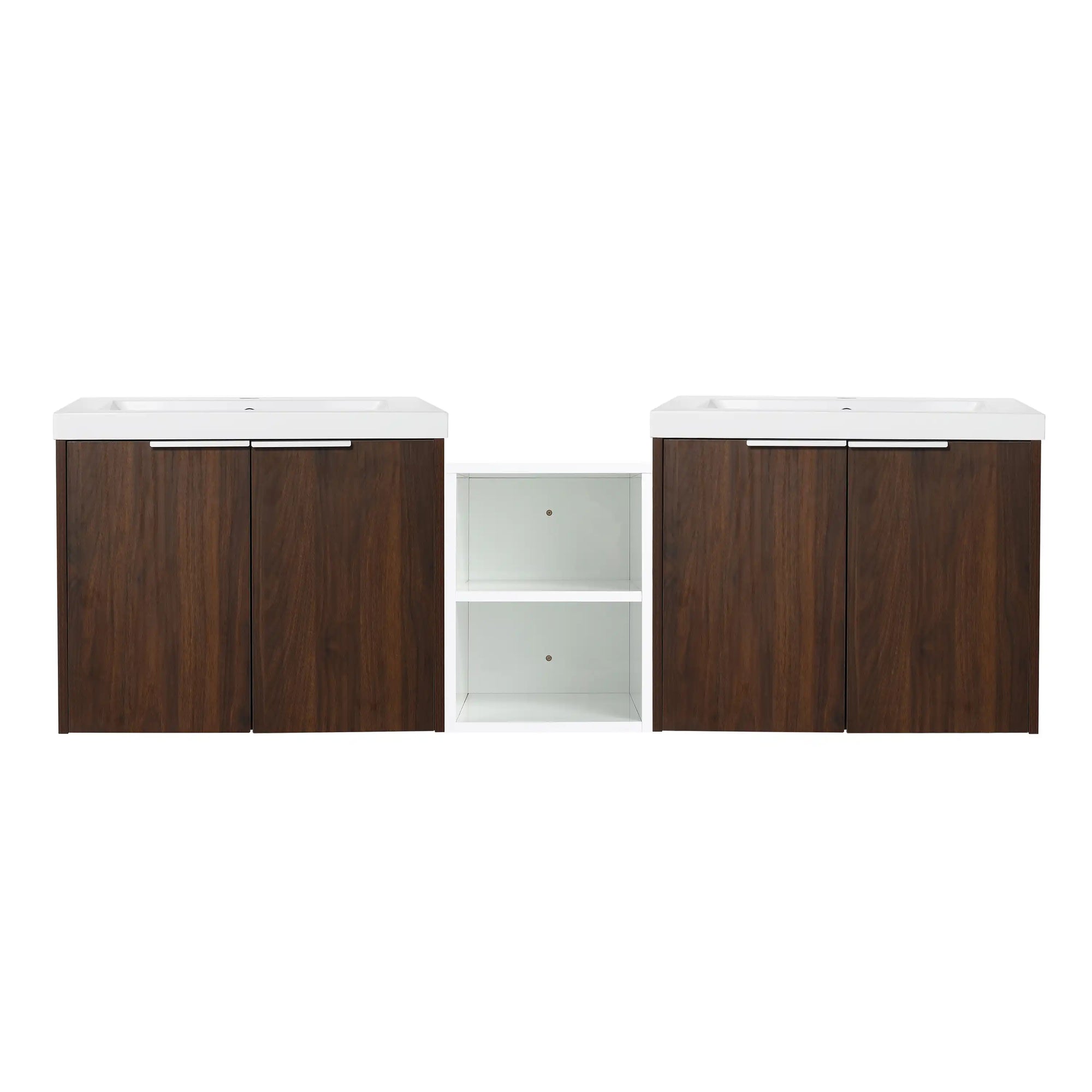 23”-82” Wall-Mounted Floating Vanity with Integrated Sink - Customizable Combinations